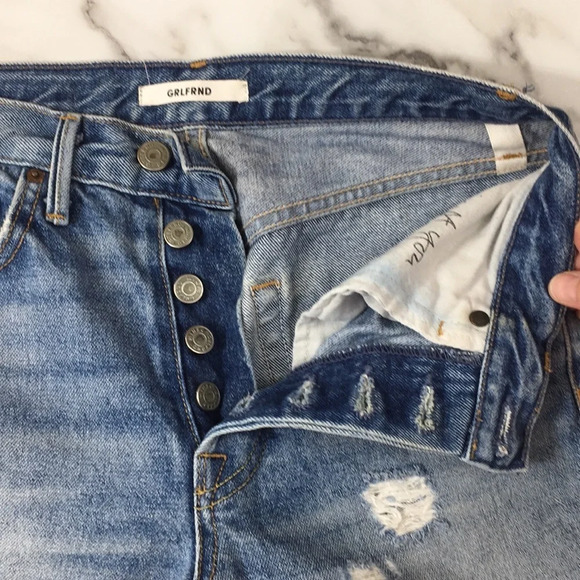 GRLFRND‎ Karolina I Put a Spell On You Distressed Jeans Womens 24 Button Fly - Picture 7 of 15